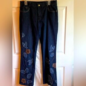 DG2 Diane Gilman Embroidered Jeans Sz 12